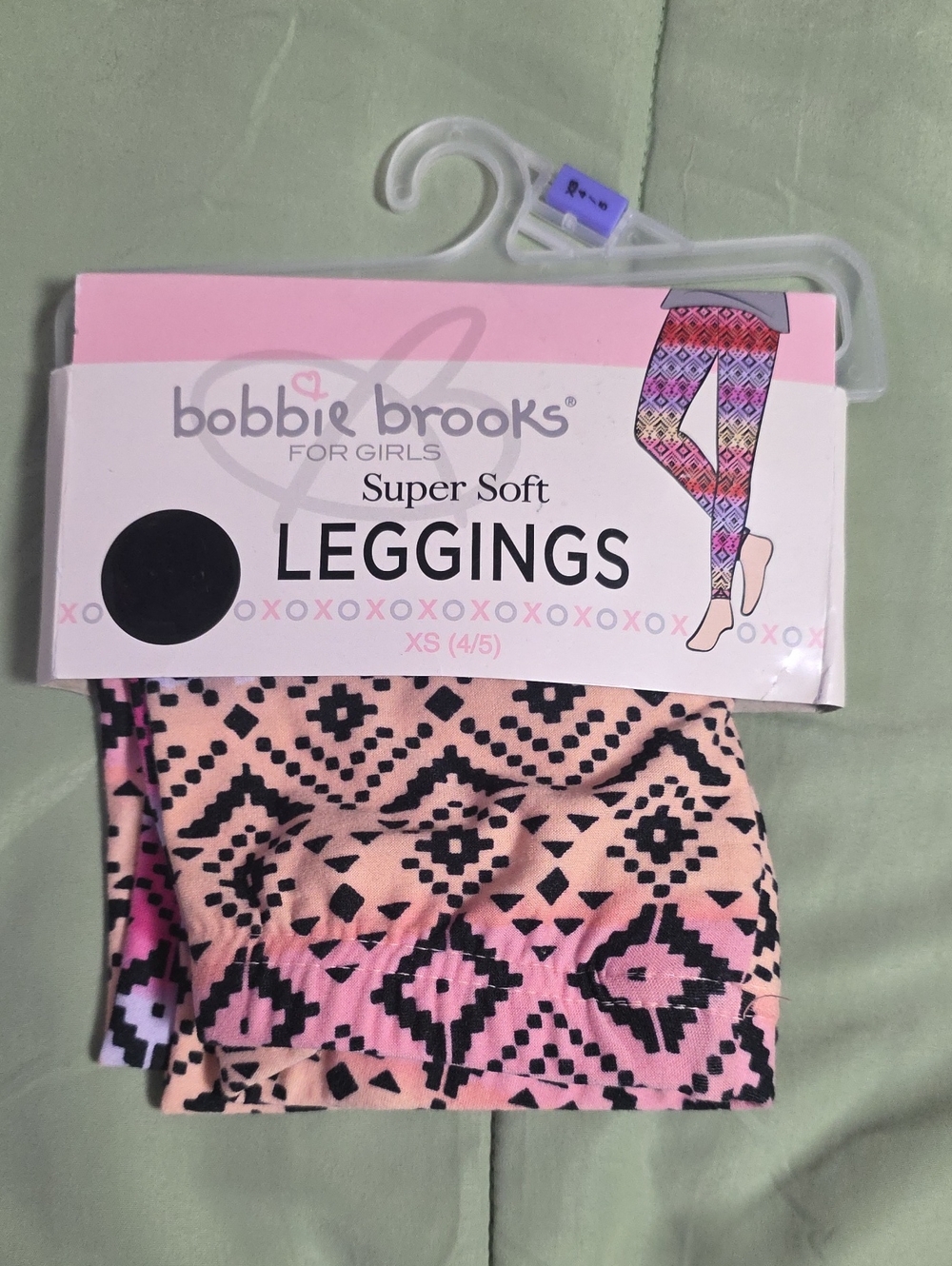 Bobbie Brooks Pink and Black Aztec Print Girls' Leggings